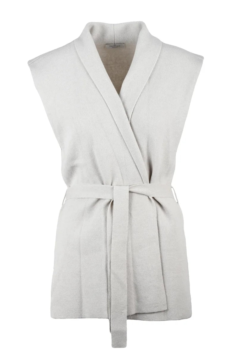 Wool Silk Cashmere Vest - Beige