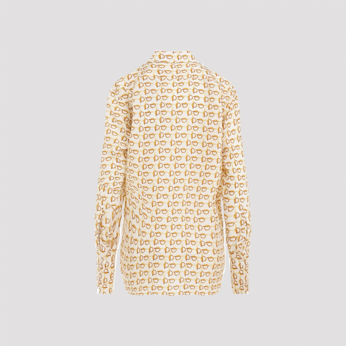 Gold And White Silk Shirt