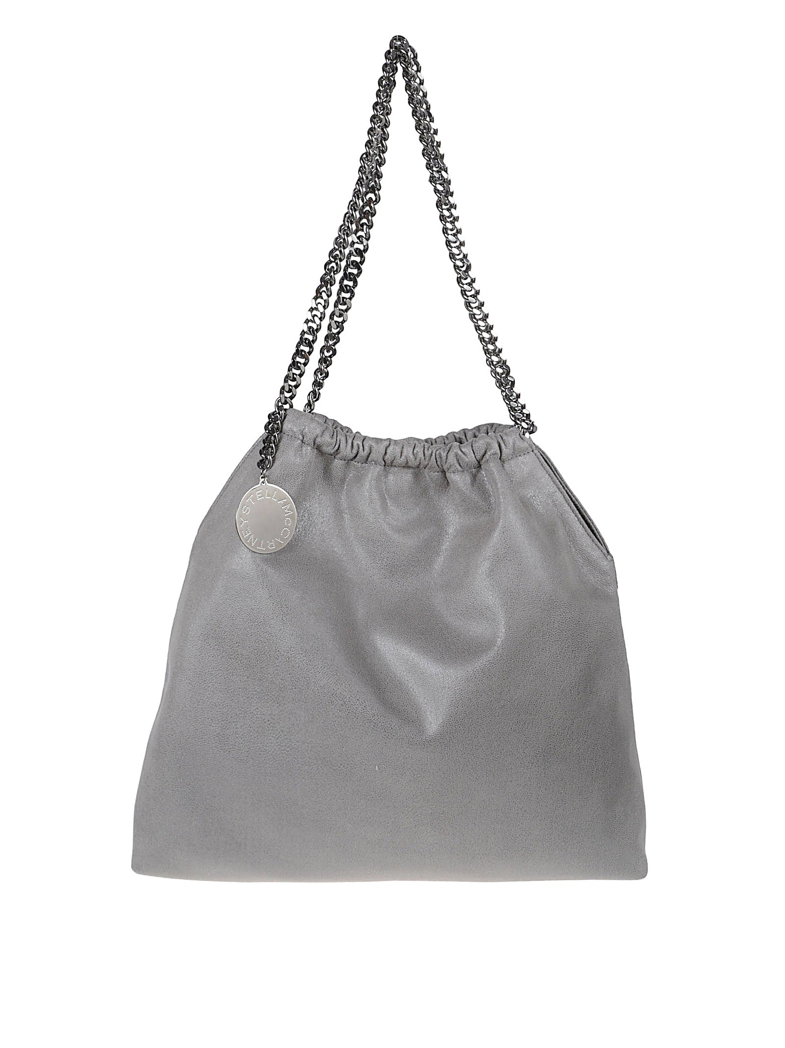 Medium Grey Falabella Shoulder Bag with Ruthenium Chains