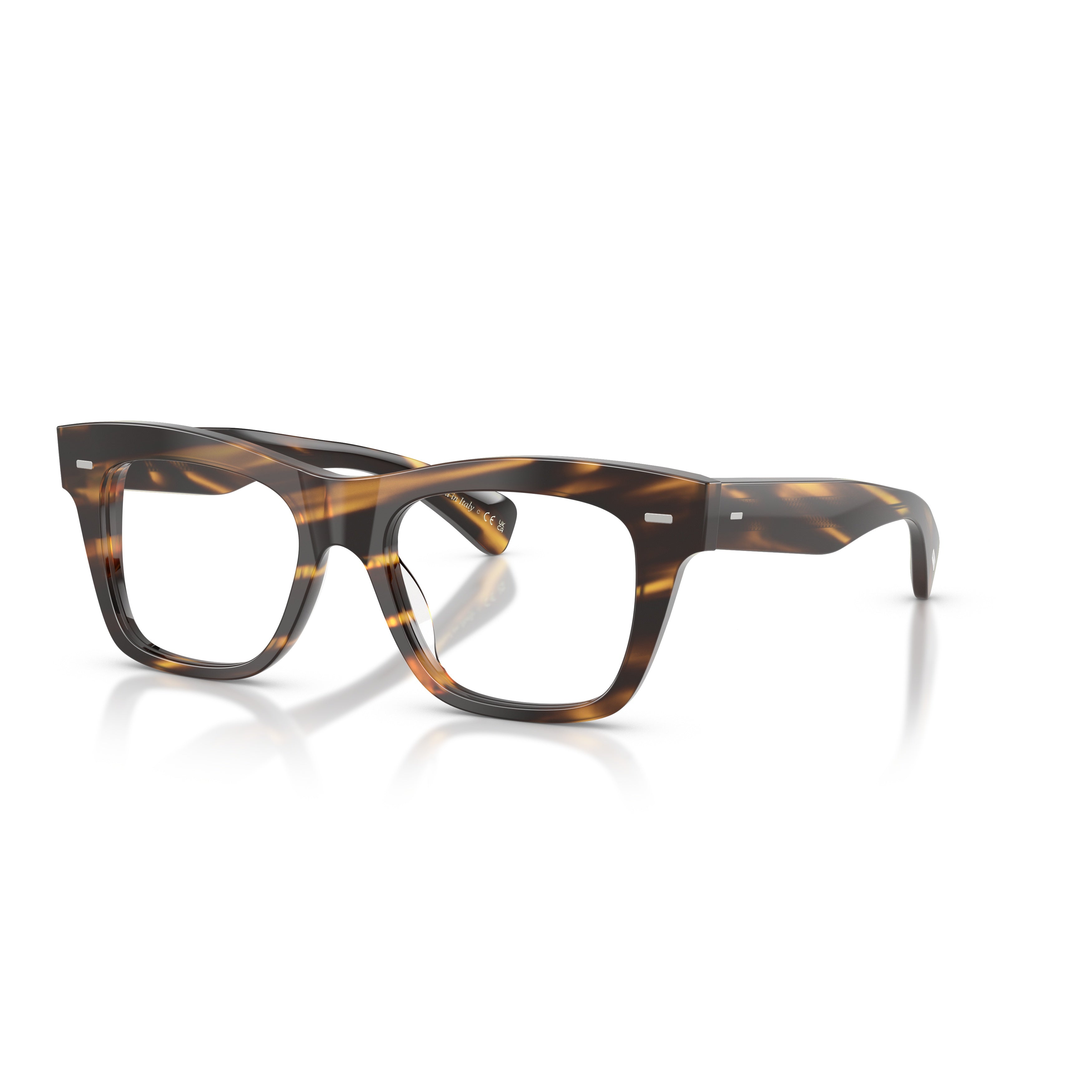 0ov5542u Bold Rectangular Acetate Sunglasses with Tortoiseshell Finish