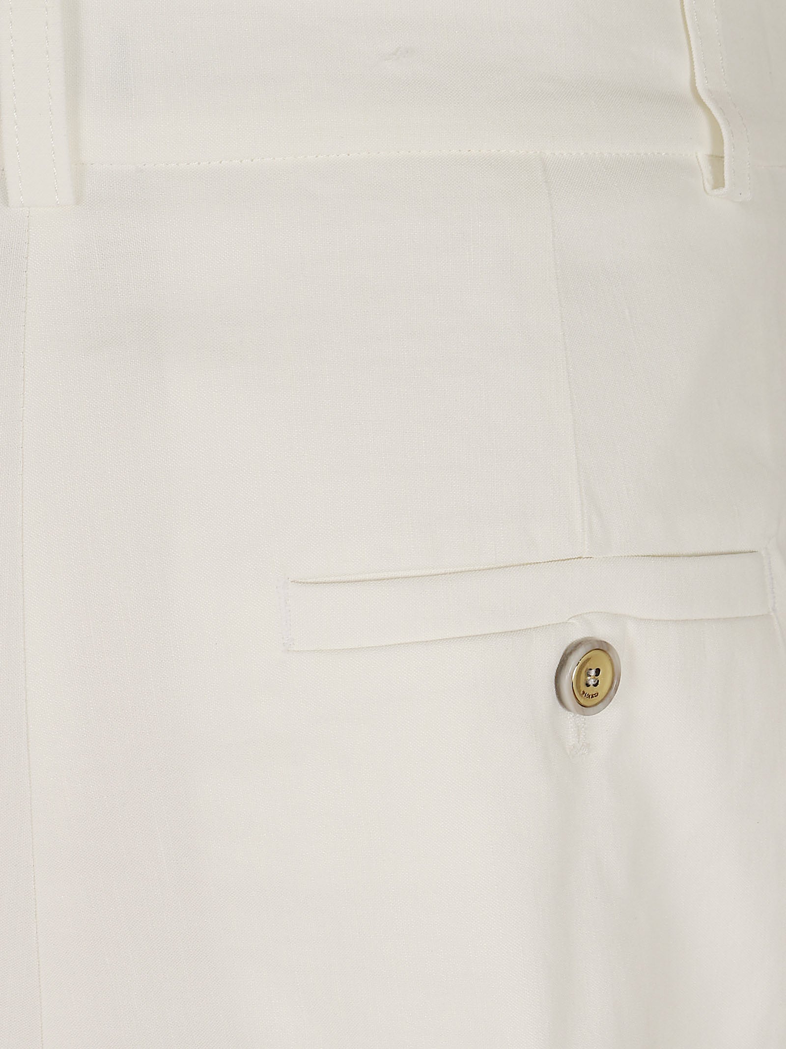 White Bermuda Shorts with Center Pleat