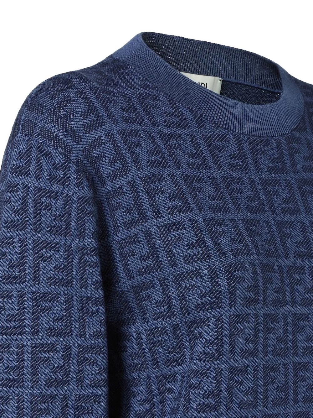 Textured Crew Neck Sweater With Geometric Design
