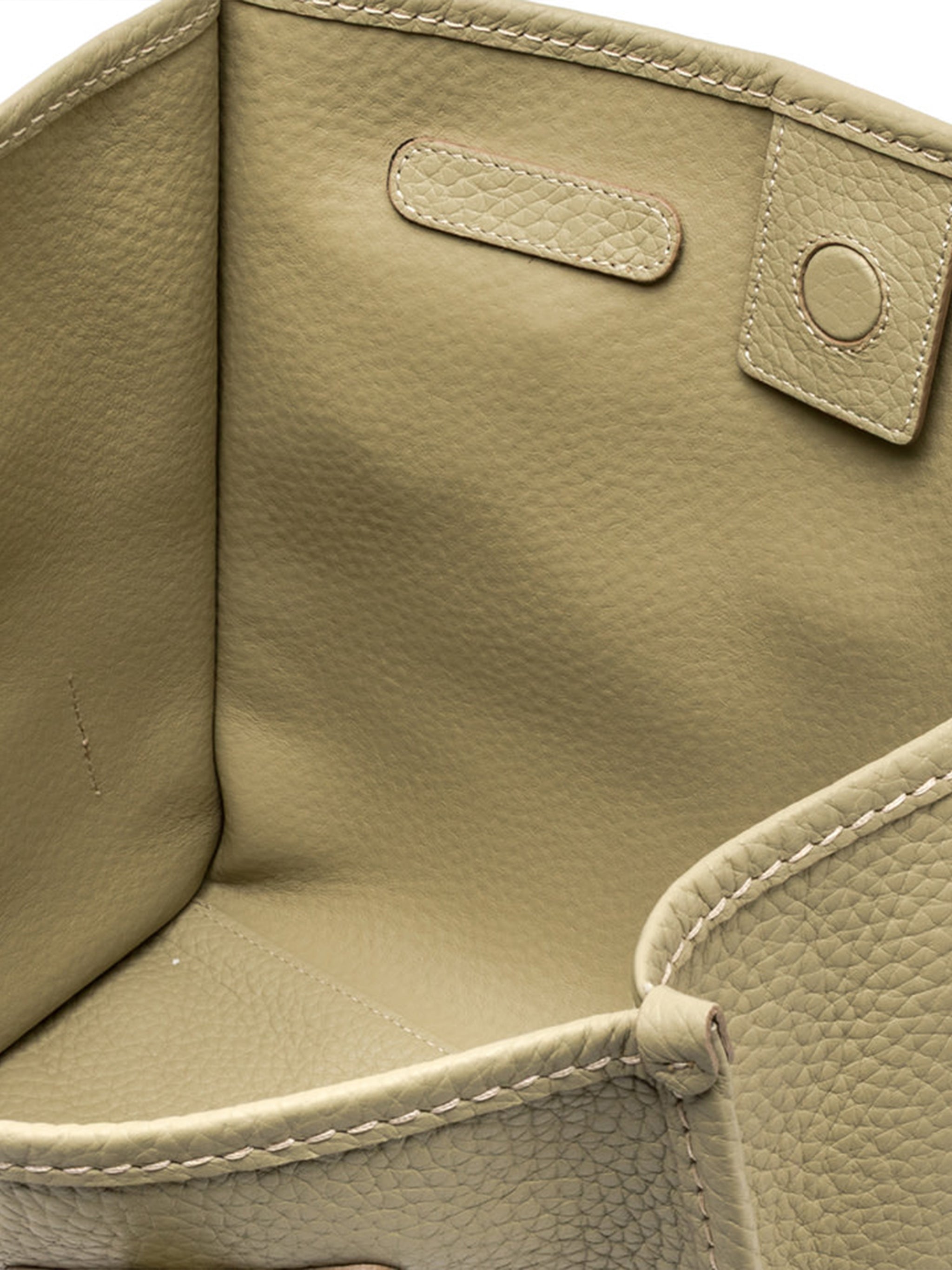 Marcella Rectangular Neutral Pebbled Leather Tote