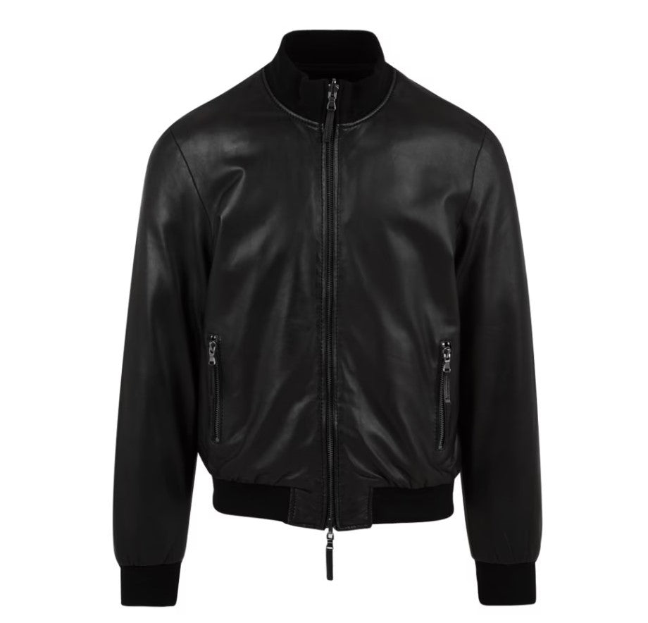 Reversible Black Leather Jacket