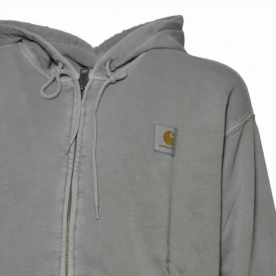Relaxed Fit Zip-Up Hoodie with Drawstring Hood