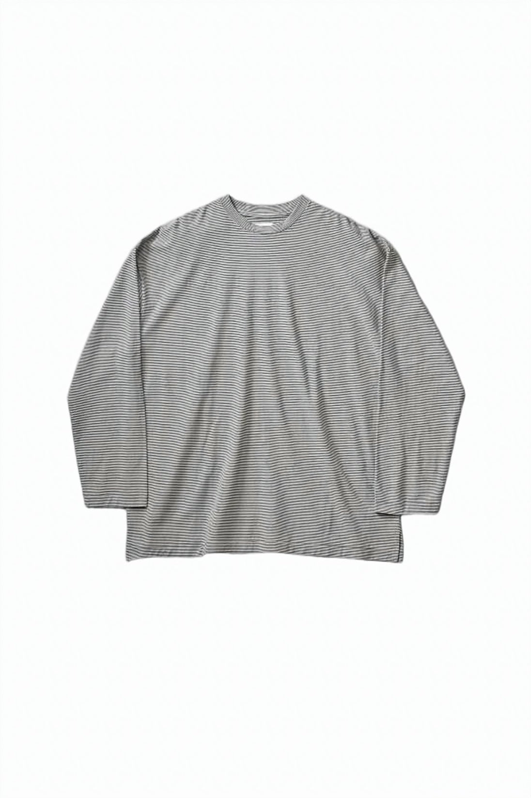Relaxed Fit Long-Sleeve T-Shirt with Subtle Stripe Pattern