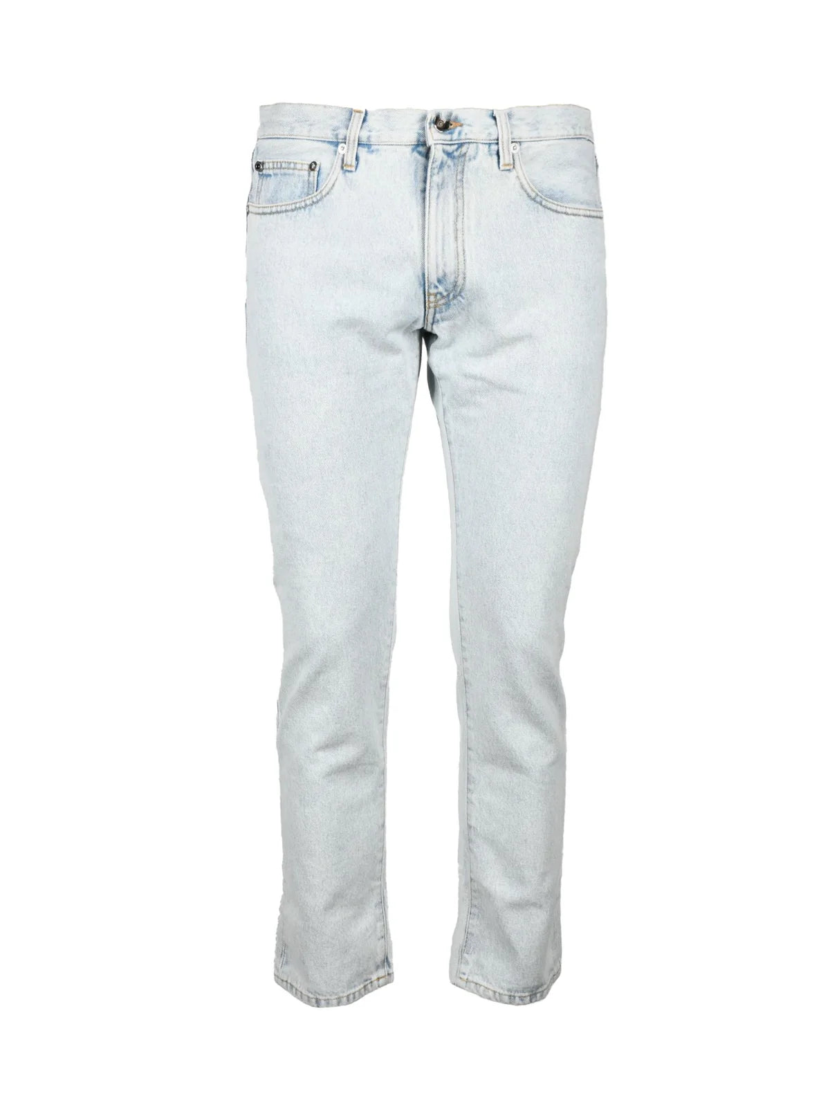 Light Blue Straight Leg Cotton Jeans