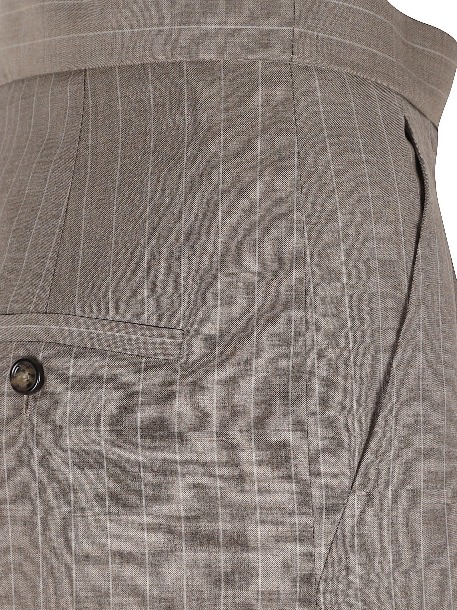 Pinstripe Trousers With Front Closure