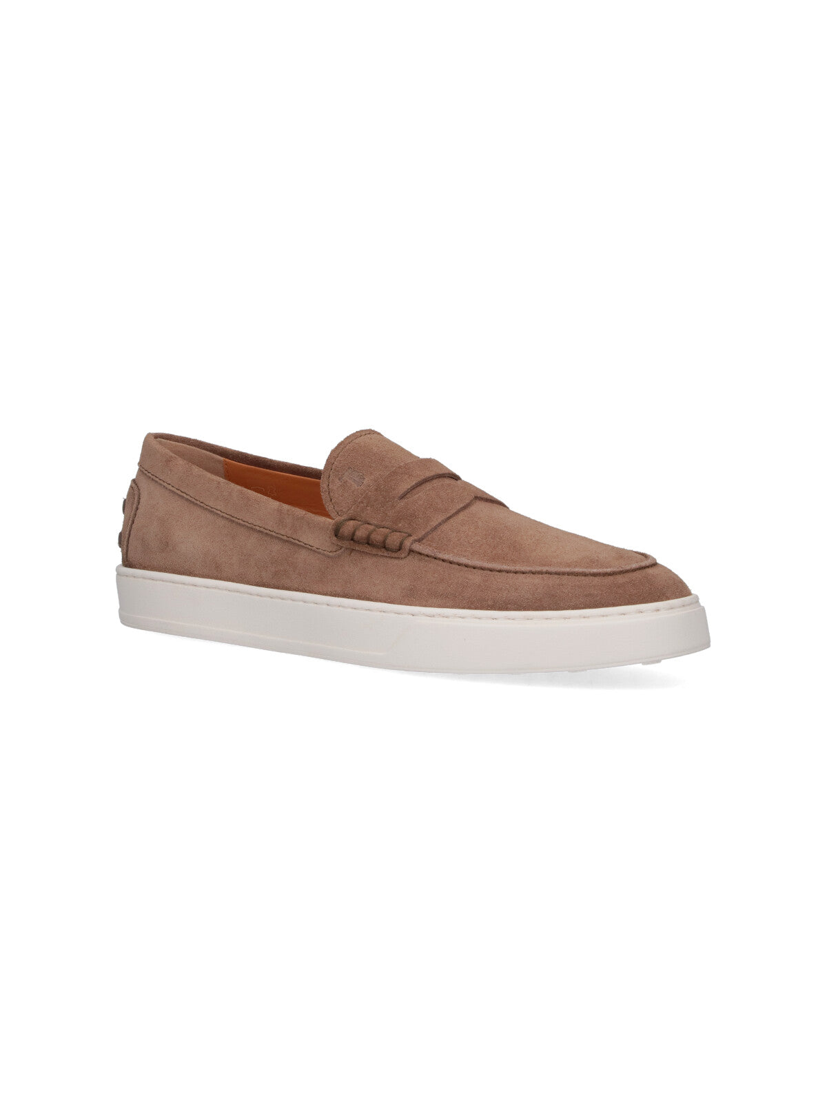 Suede Slip-On Moccasins with Rounded Toe