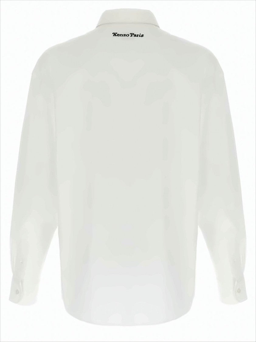 Long-Sleeve Casual Shirt with Intertwined Tiger Graphic