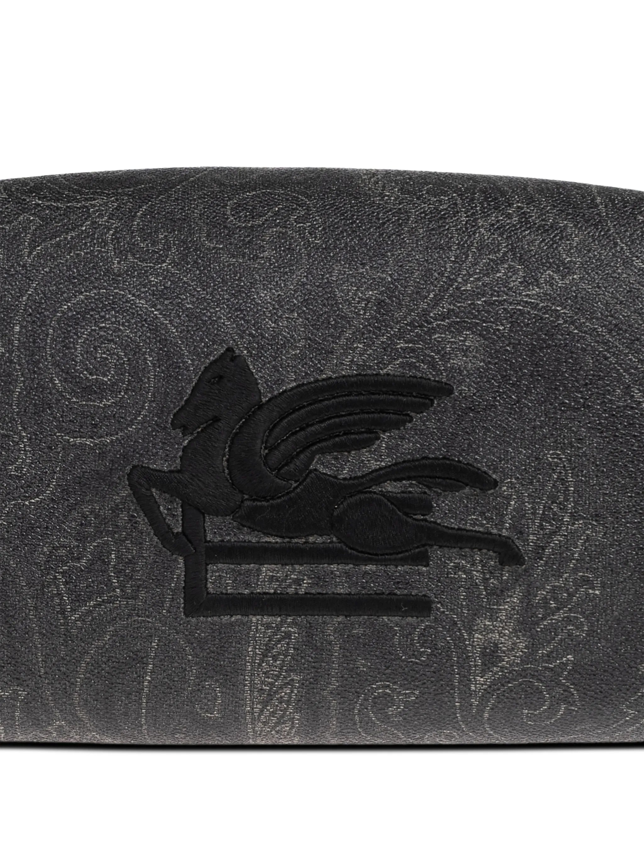 Rectangular Black Paisley 25X12X12 Side-Handle Pouch
