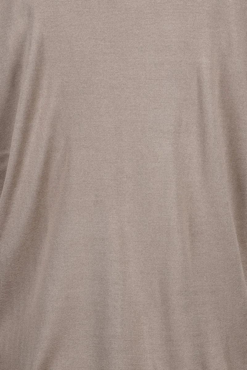 Silk Crew Neck Sweater - Beige