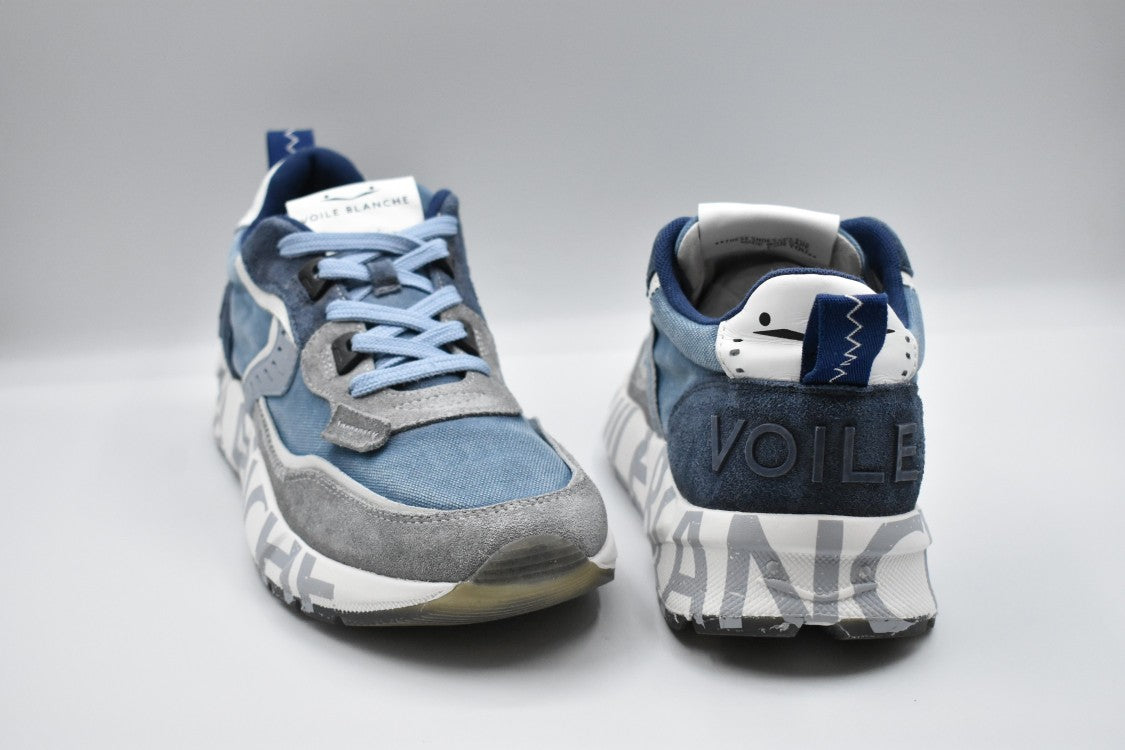 Sneakers In Grey-Indigo With Laced Closure