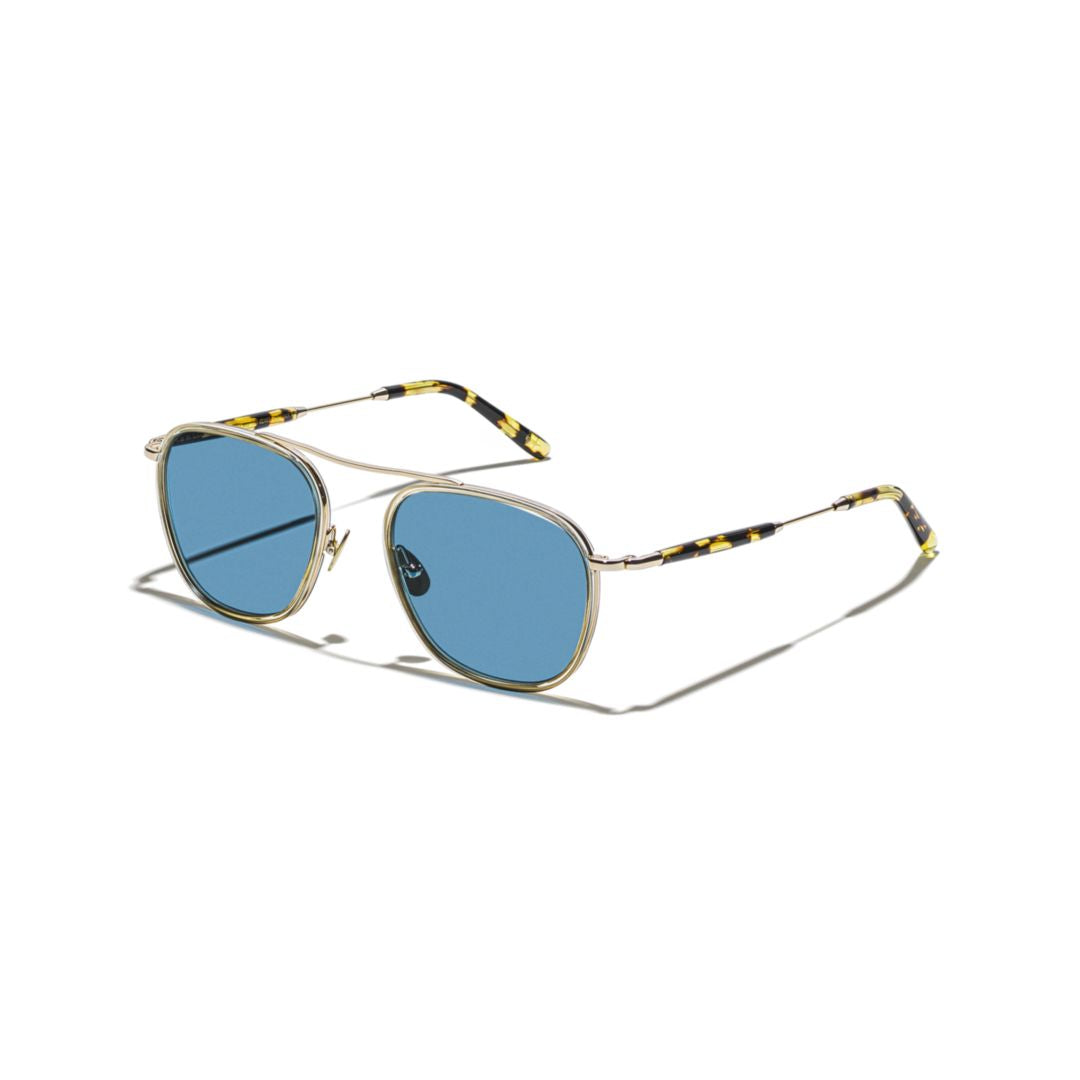 Or-Fan-S Fanagle Sun Geometric Frame Sunglasses with Tortoiseshell Temples