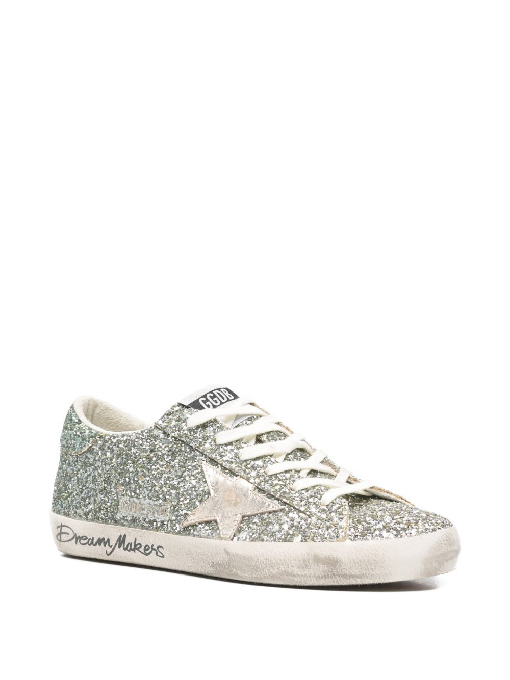 Glittery Low-Top Sneakers with Textured Finish