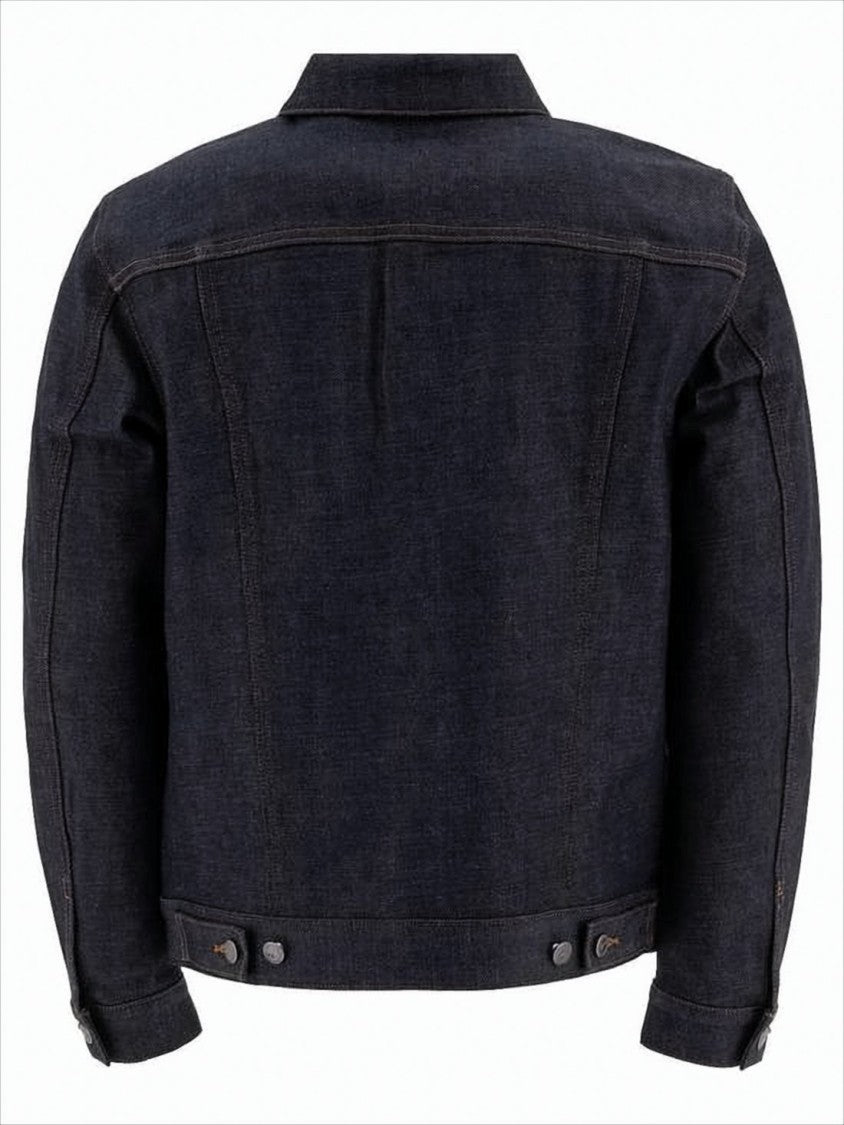 Structured Denim Jacket with Contrast Stitching