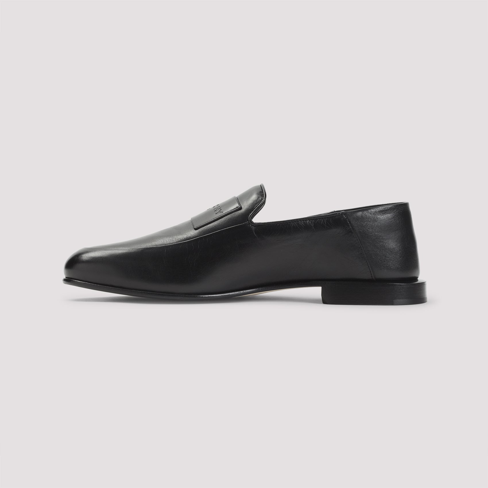 Lamb Leather Loafers with Embossed Logo