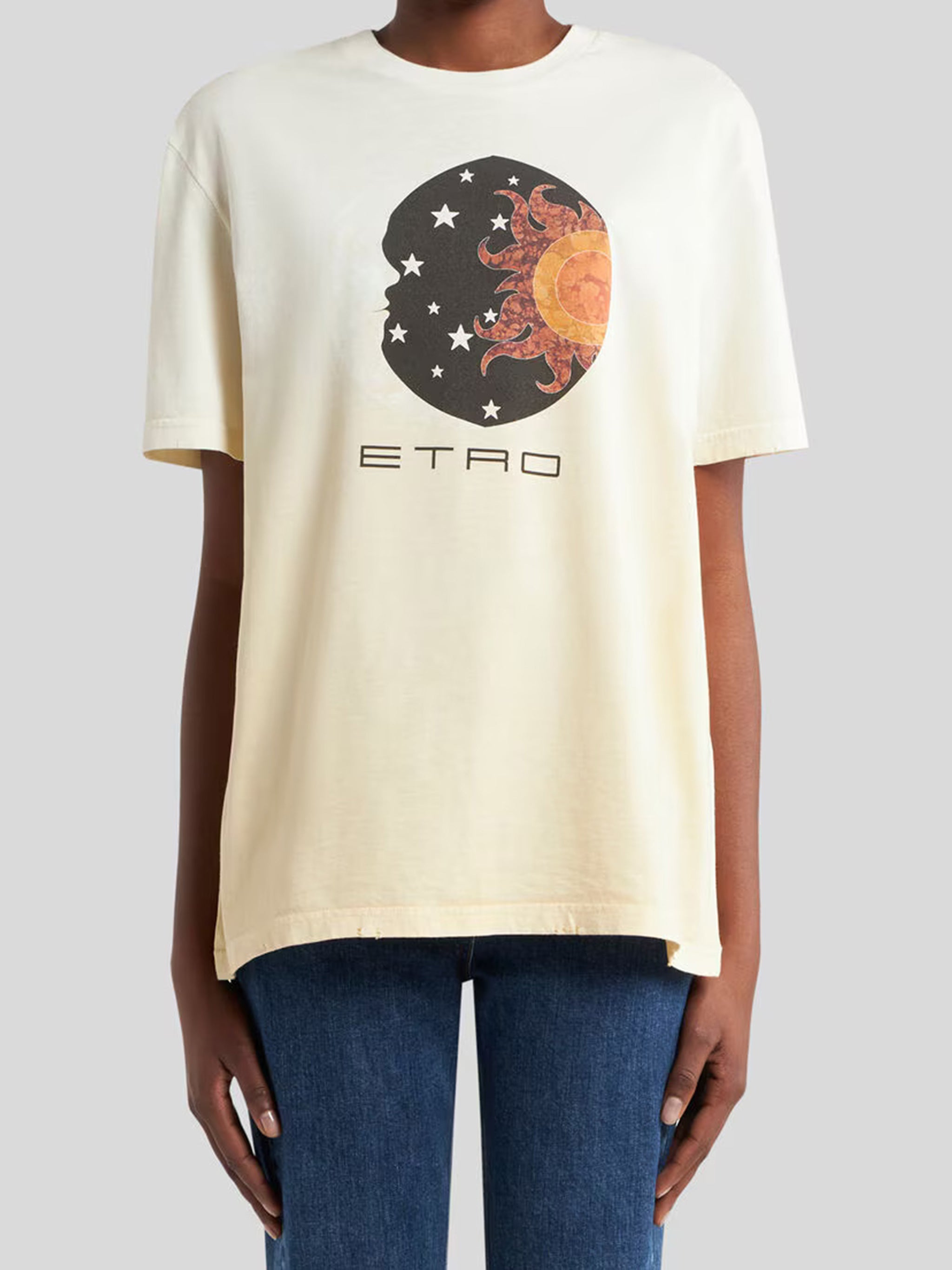 White Celestial Graphic Relaxed-Fit T-Shirt