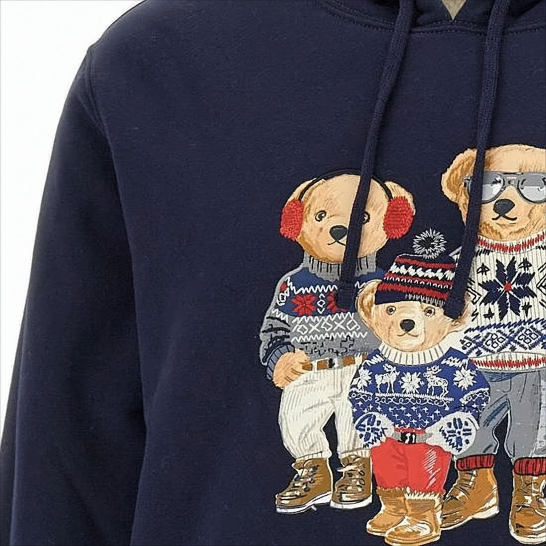 Sherpa-Lined Hoodie with Iconic Bear Graphic