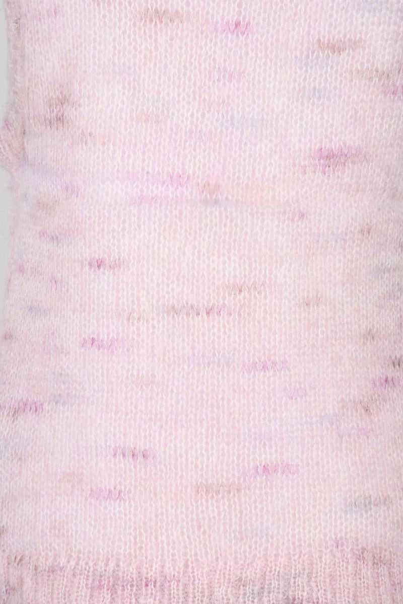 Soft Pink Mohair Blend Sleeveless Vest
