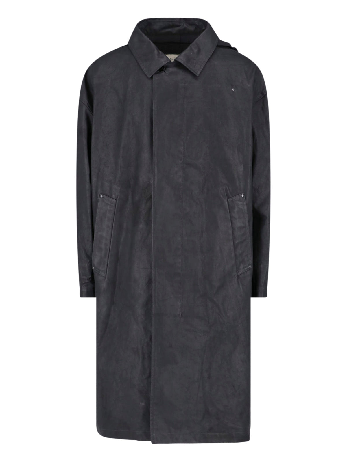 Black Hooded Straight-Cut Casual Jacket