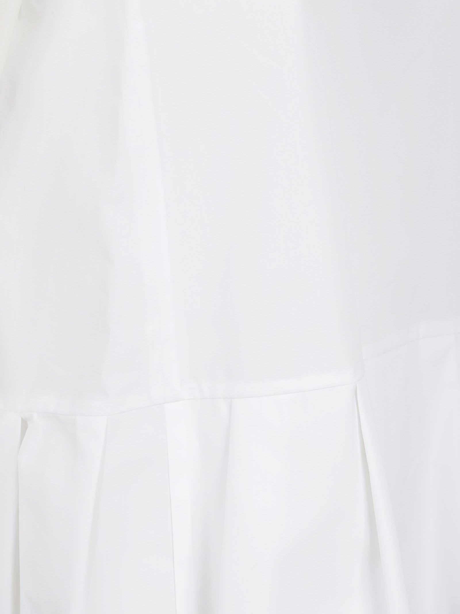 Cotton Poplin Top with Front Ruffles and Ribbon Tie Closure