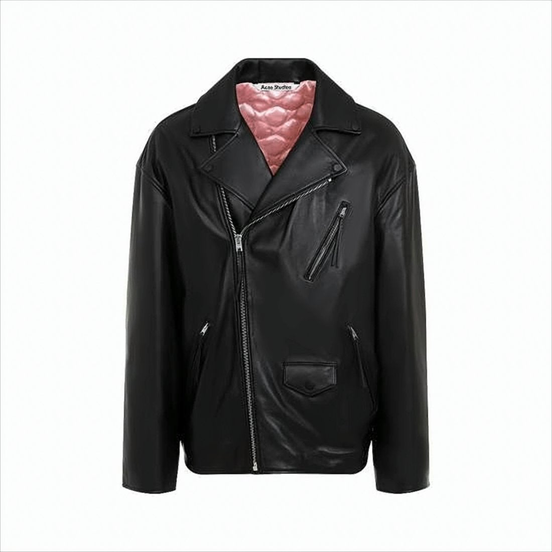 Biker-Style Black Lamb Leather Jacket