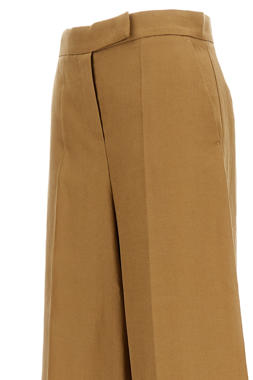 Brown Khaki Linen Bermuda Shorts