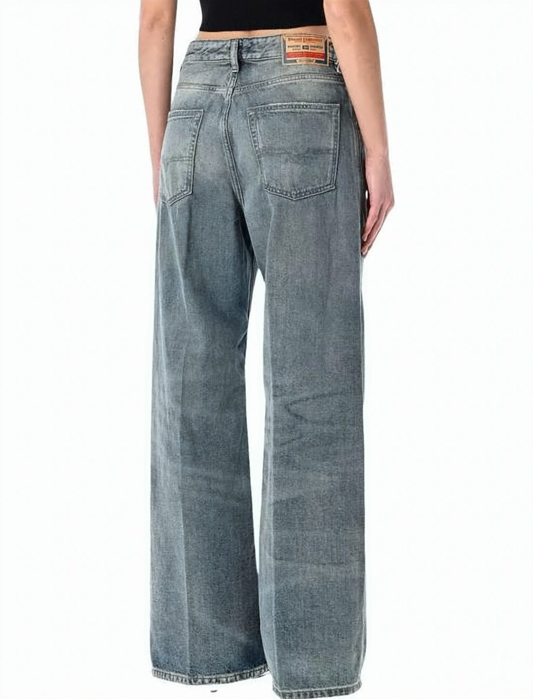 Wide-Leg Denim Shorts with Faded Wash