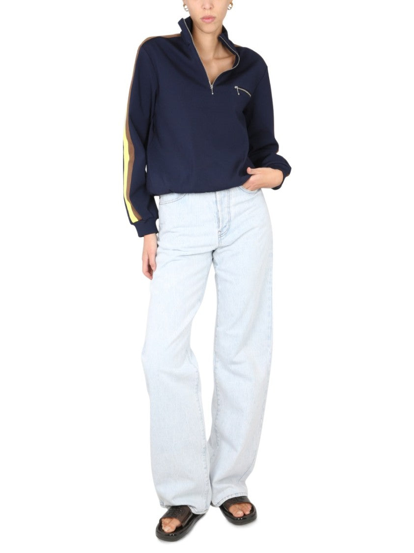 Relaxed Fit Sweatshirt With High Collar