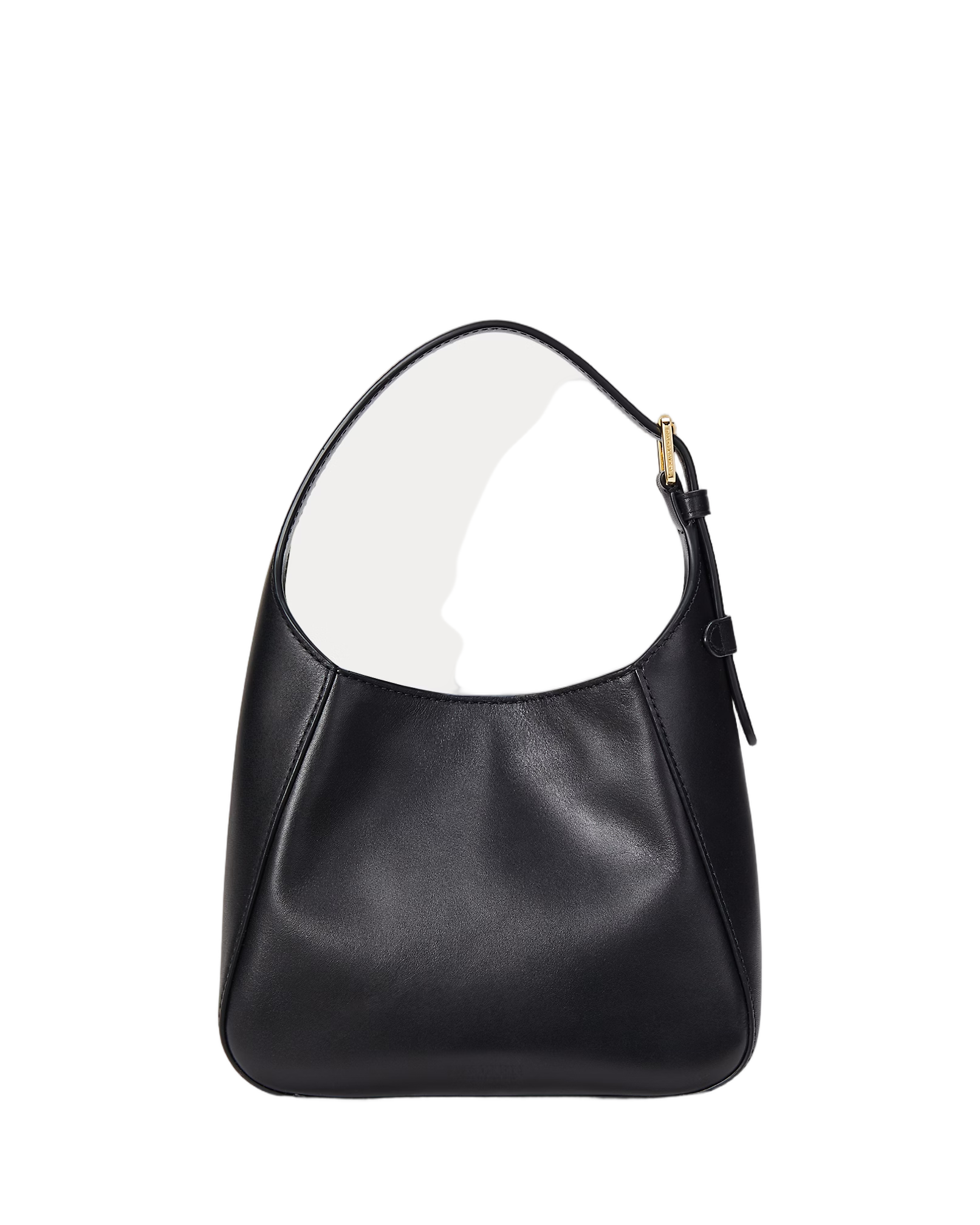 Compact Black Leather Shoulder Bag