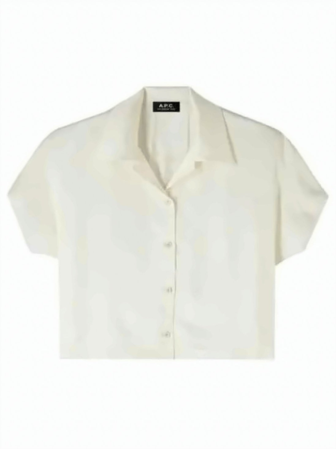 Classic White Short-Sleeved Blouse with Design