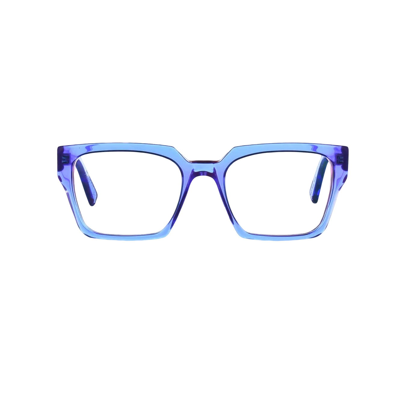 Eclectic Rectangular Sunglasses with Translucent Frame