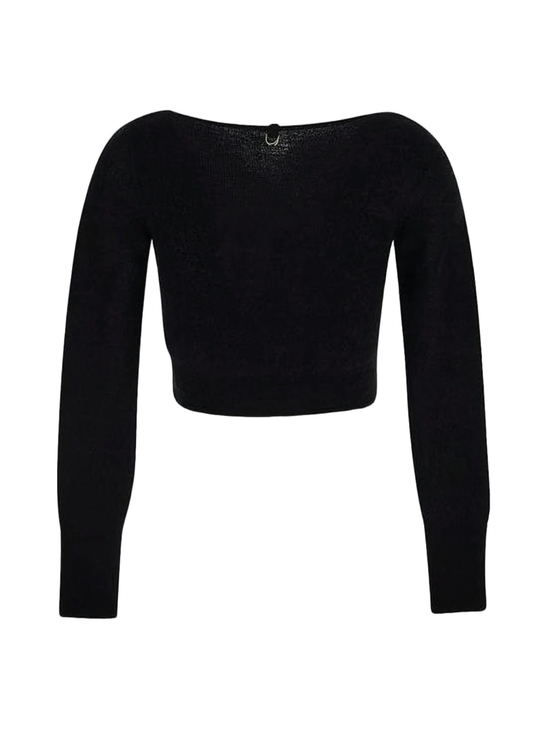Cropped Cardigan with Deep V-Neckline and Button Closure