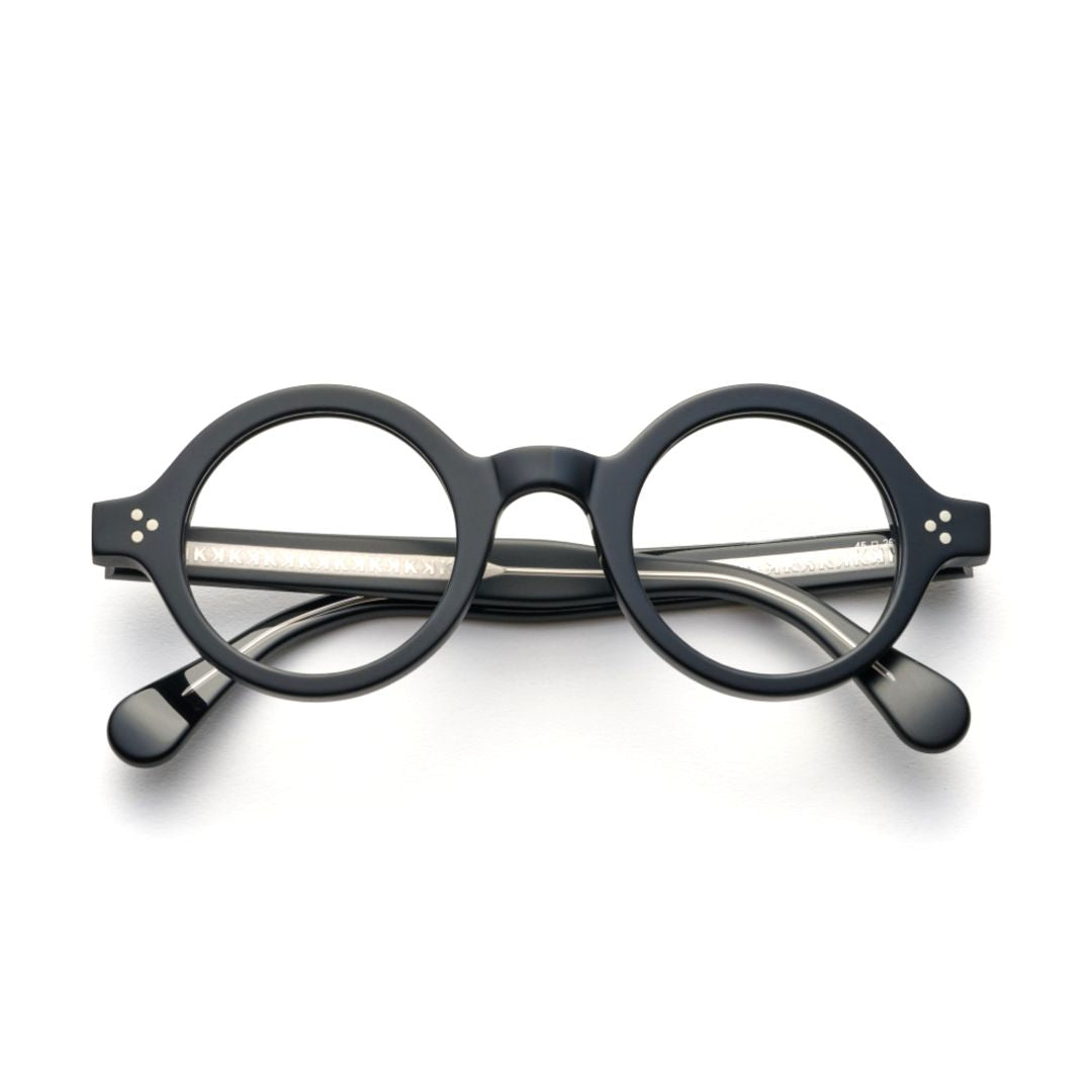 Arkistar/K-45 Bold Round Frame Kador Sunglasses in Glossy Black Finish