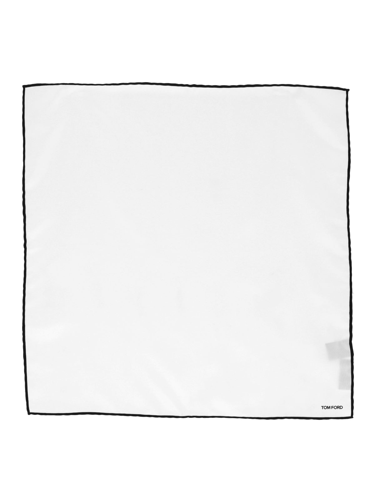 Contrast Trim Pocket Square – White