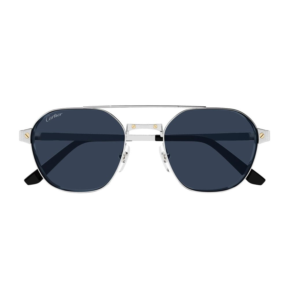 Ct0571S Santos De Cartier Srebrne Okulary Przeciwsłoneczne Polaryzacyjne