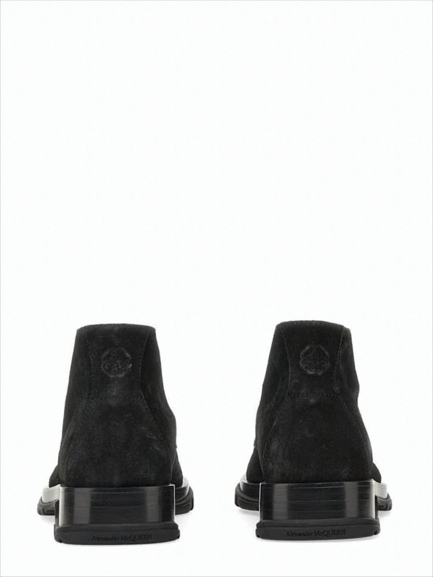 Suede Lace-Up Boots with Streamlined Design