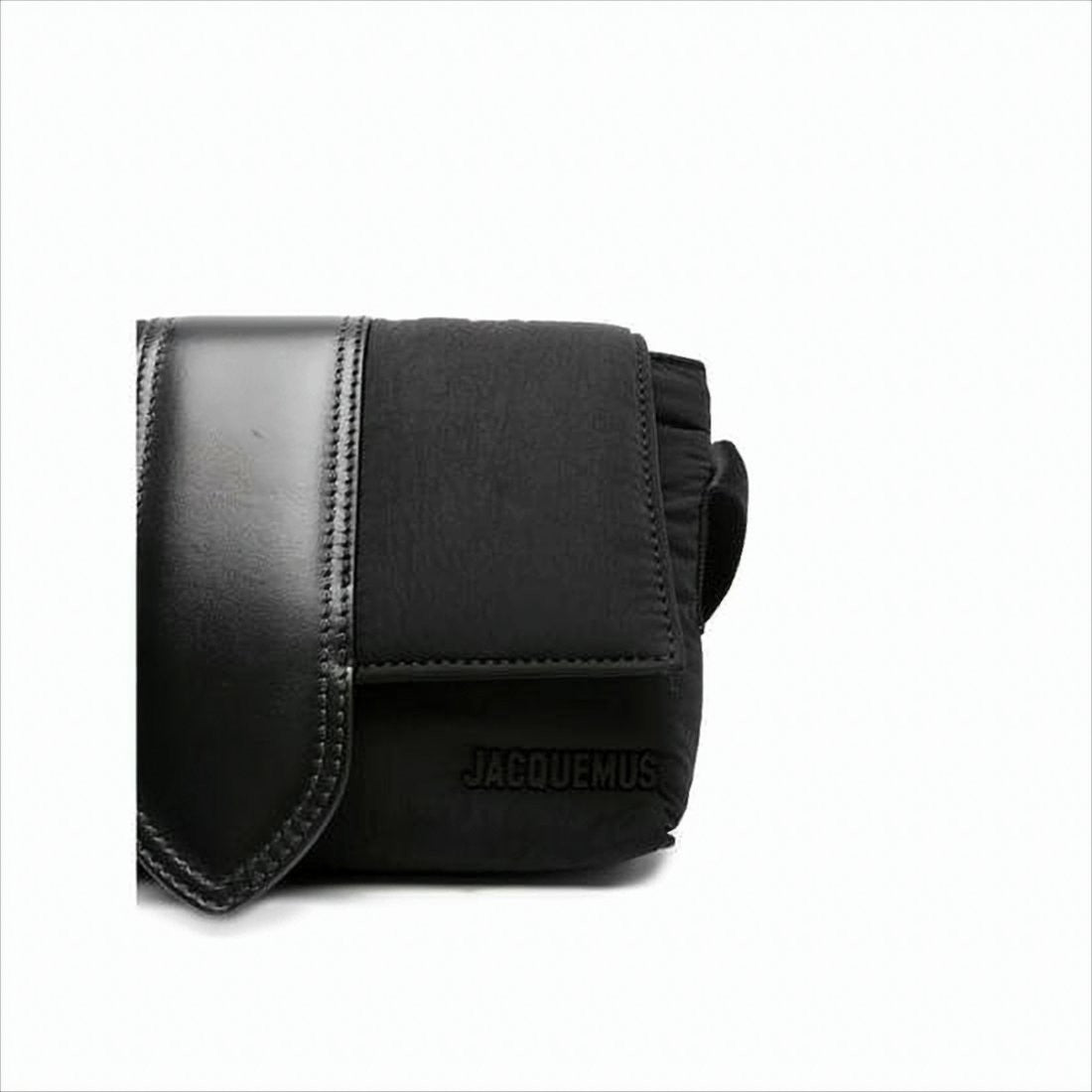 Rectangular Shoulder Bag with Cowhide Leather Accents