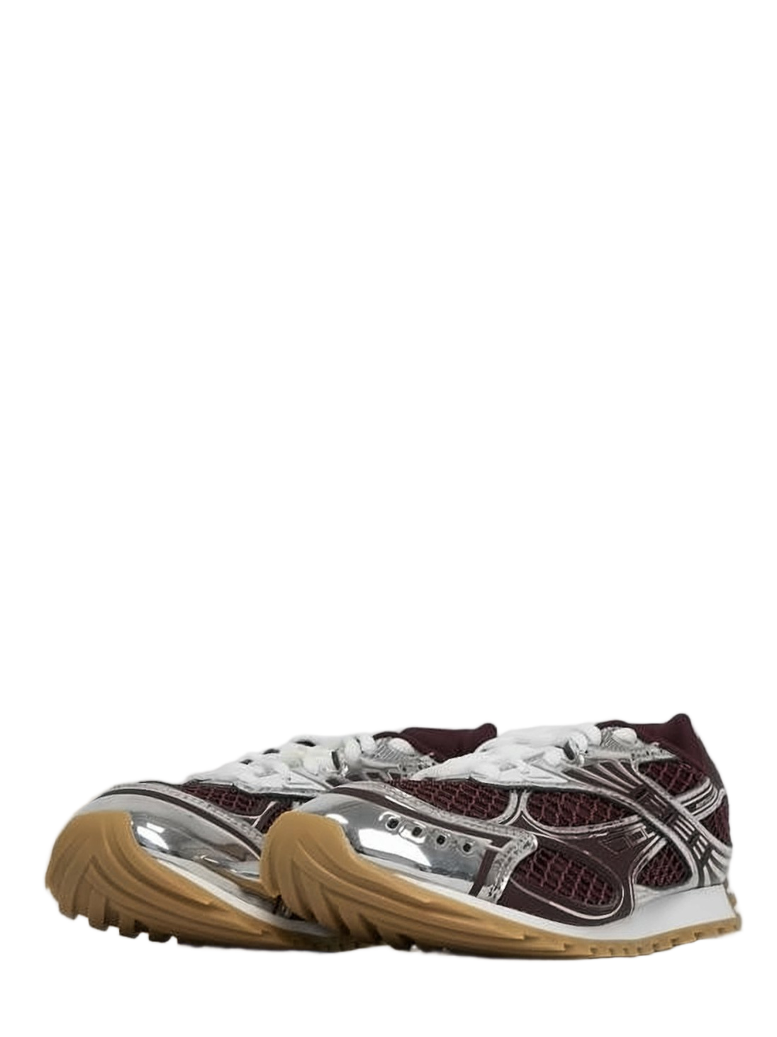 Burgundy Sneakers with Mesh Upper