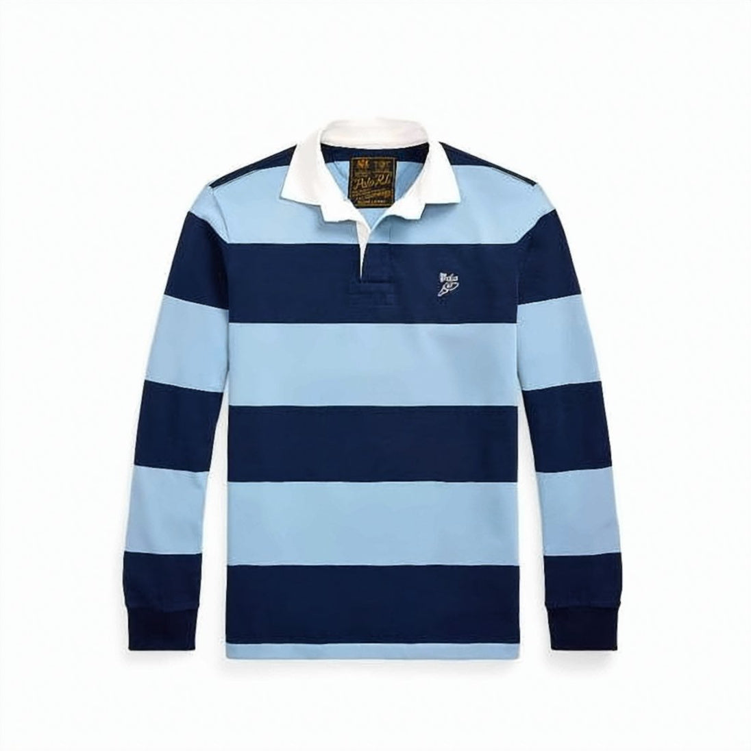 Long-Sleeve Striped Polo Shirt