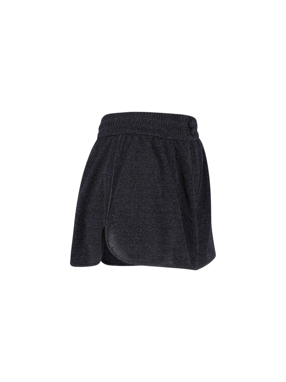 "Lumière" Oseree Shorts In Black Metallic Semi-Sheer Fabric