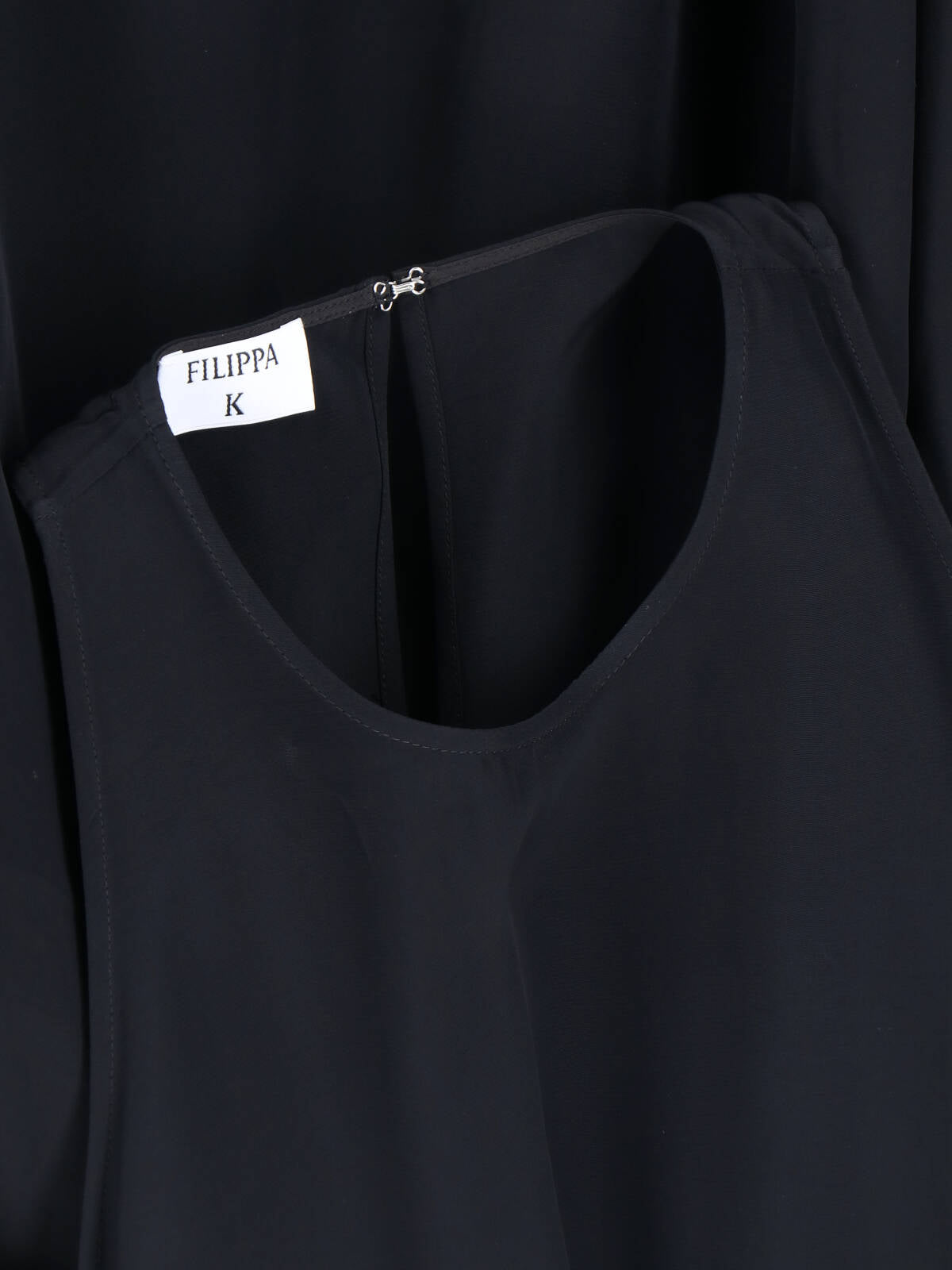 Black Scarf Hem Asymmetrical Midi Dress