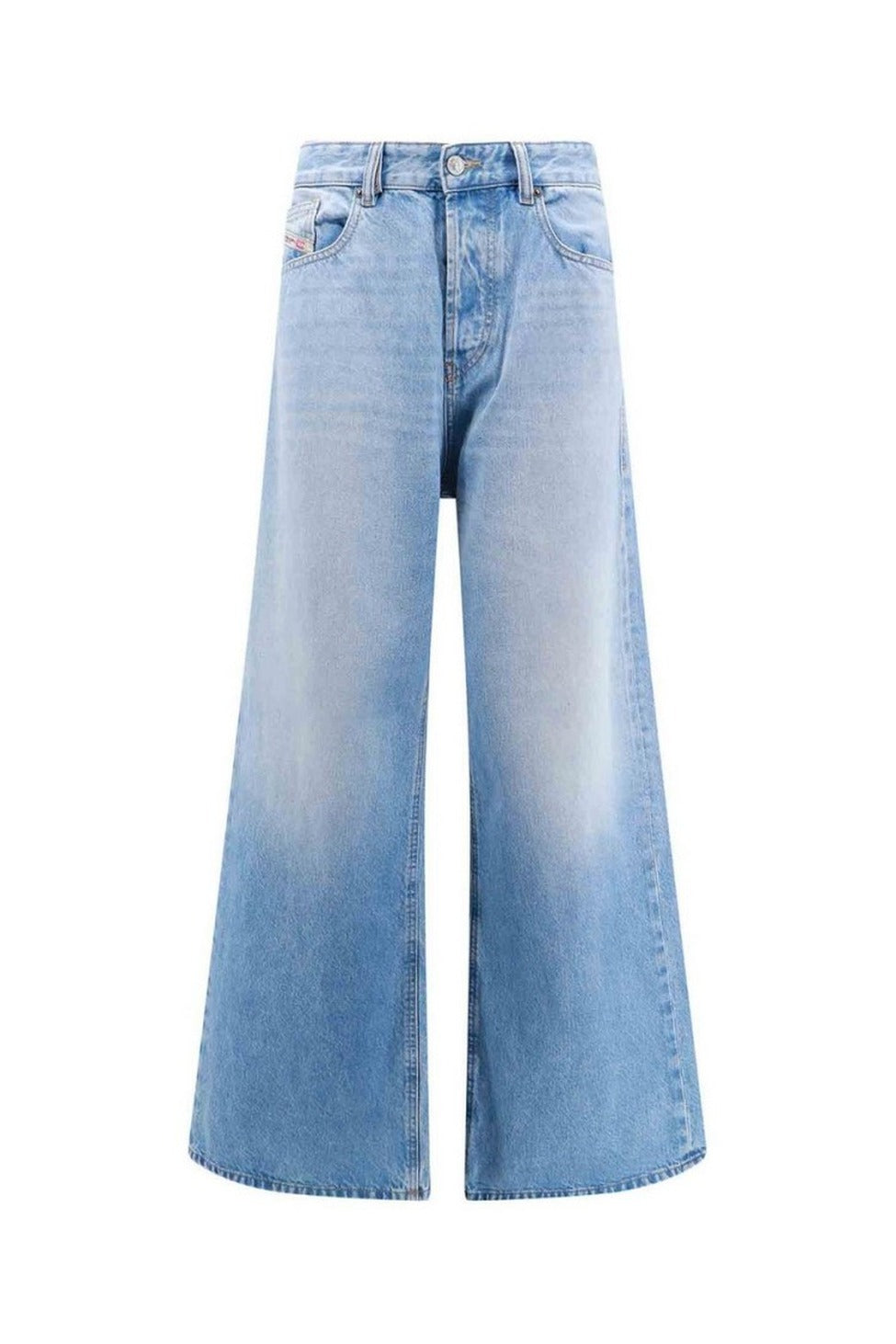 Wide-Leg Light Blue Jeans