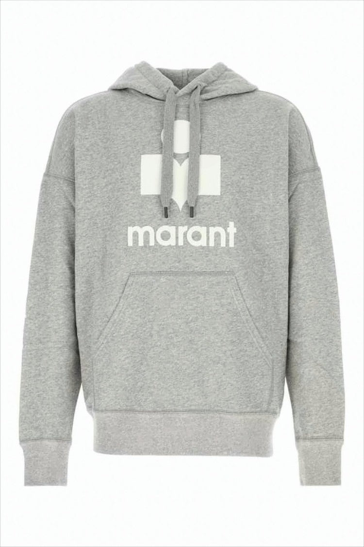 Relaxed Fit Grey Hoodie with Bold Logo