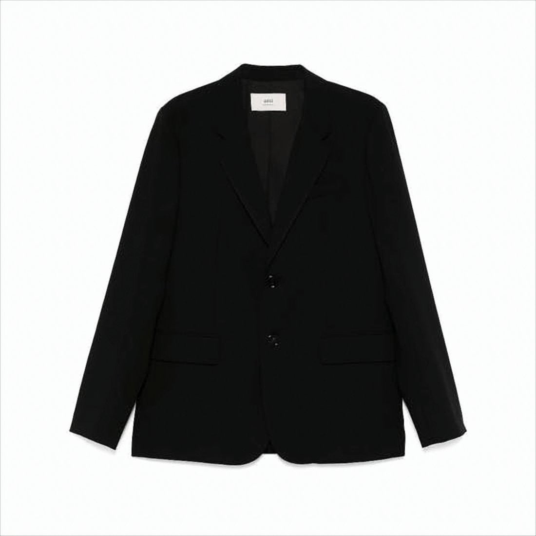 Classic Black Wool Suit Jacket with Tailored Fit
