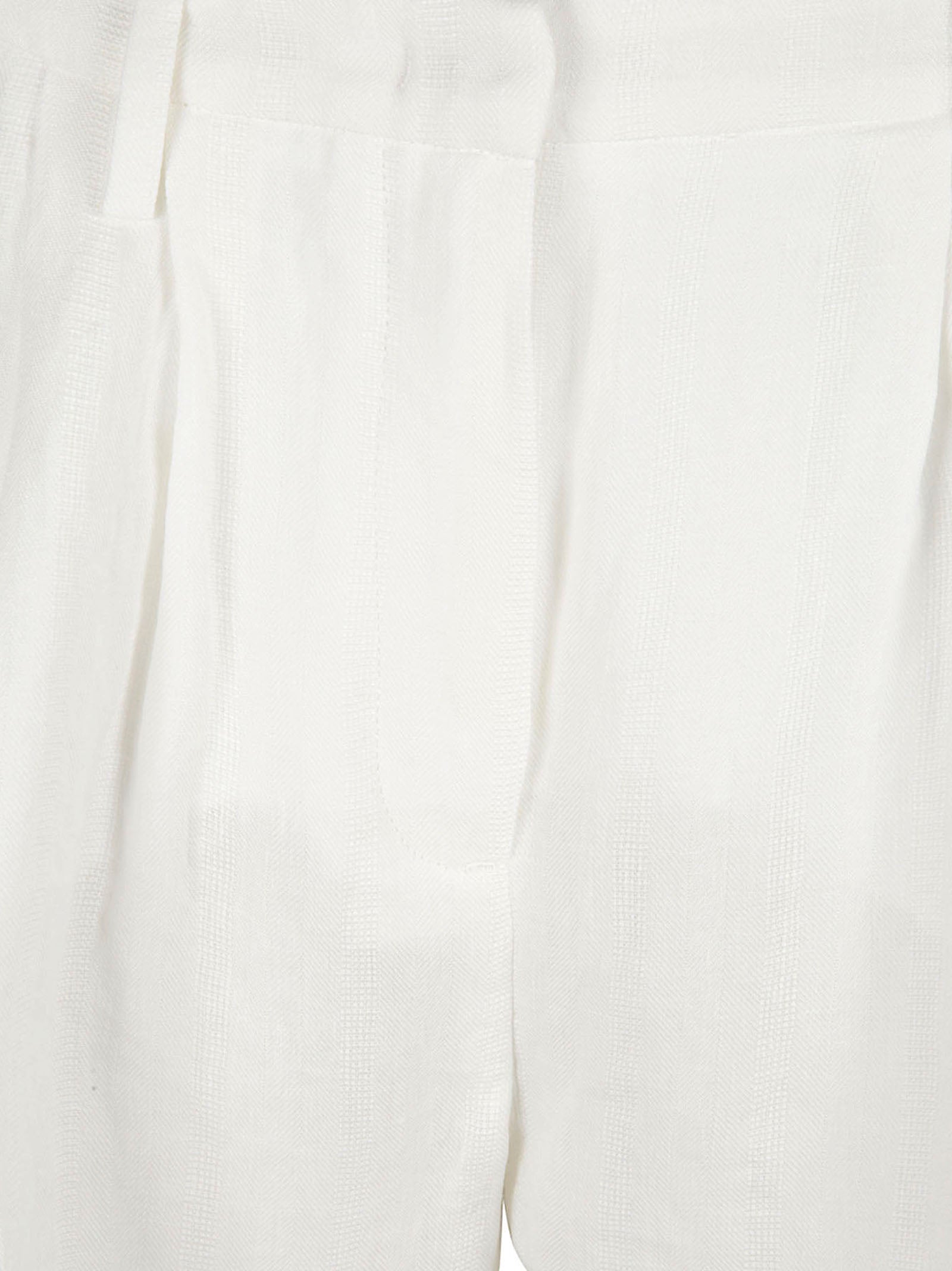 Tailored White Trousers with High Waist