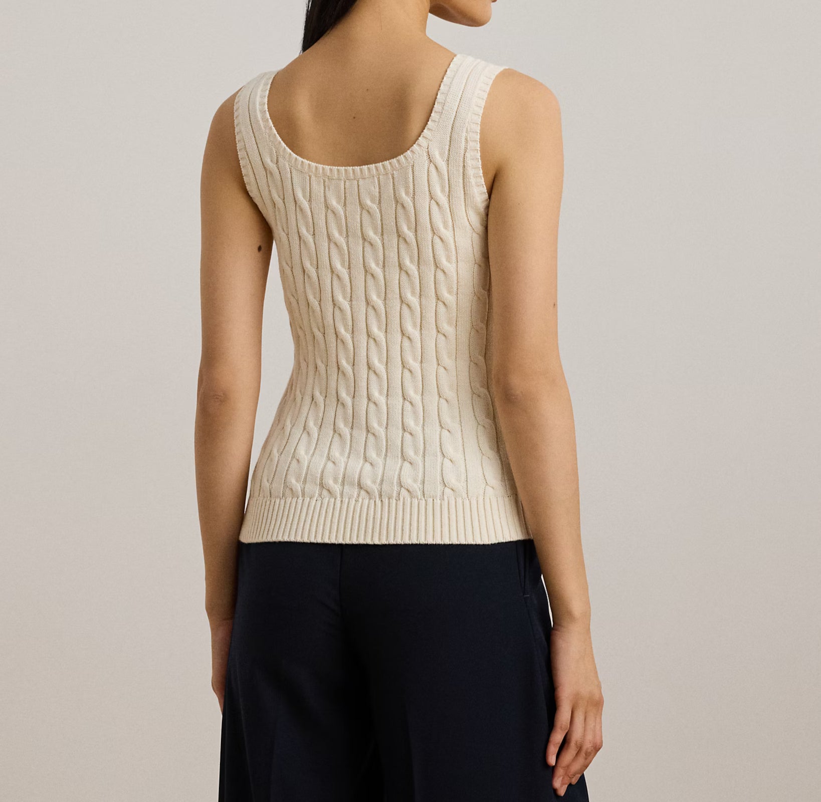 Timeless Natural Gassed Cotton Sleeveless Pullover
