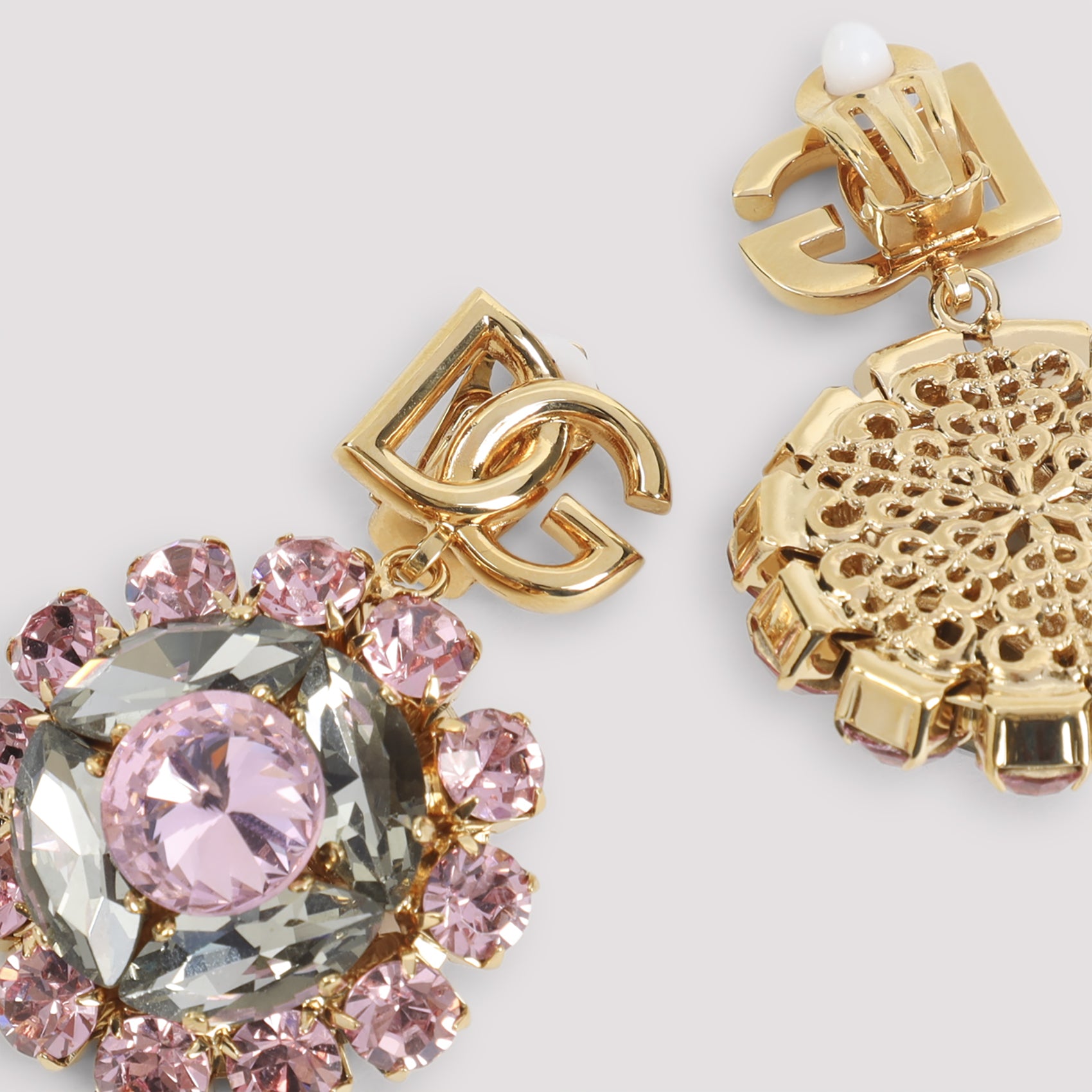 Statement Earrings With Interlocking Dg Logo And Gemstone Arrangement