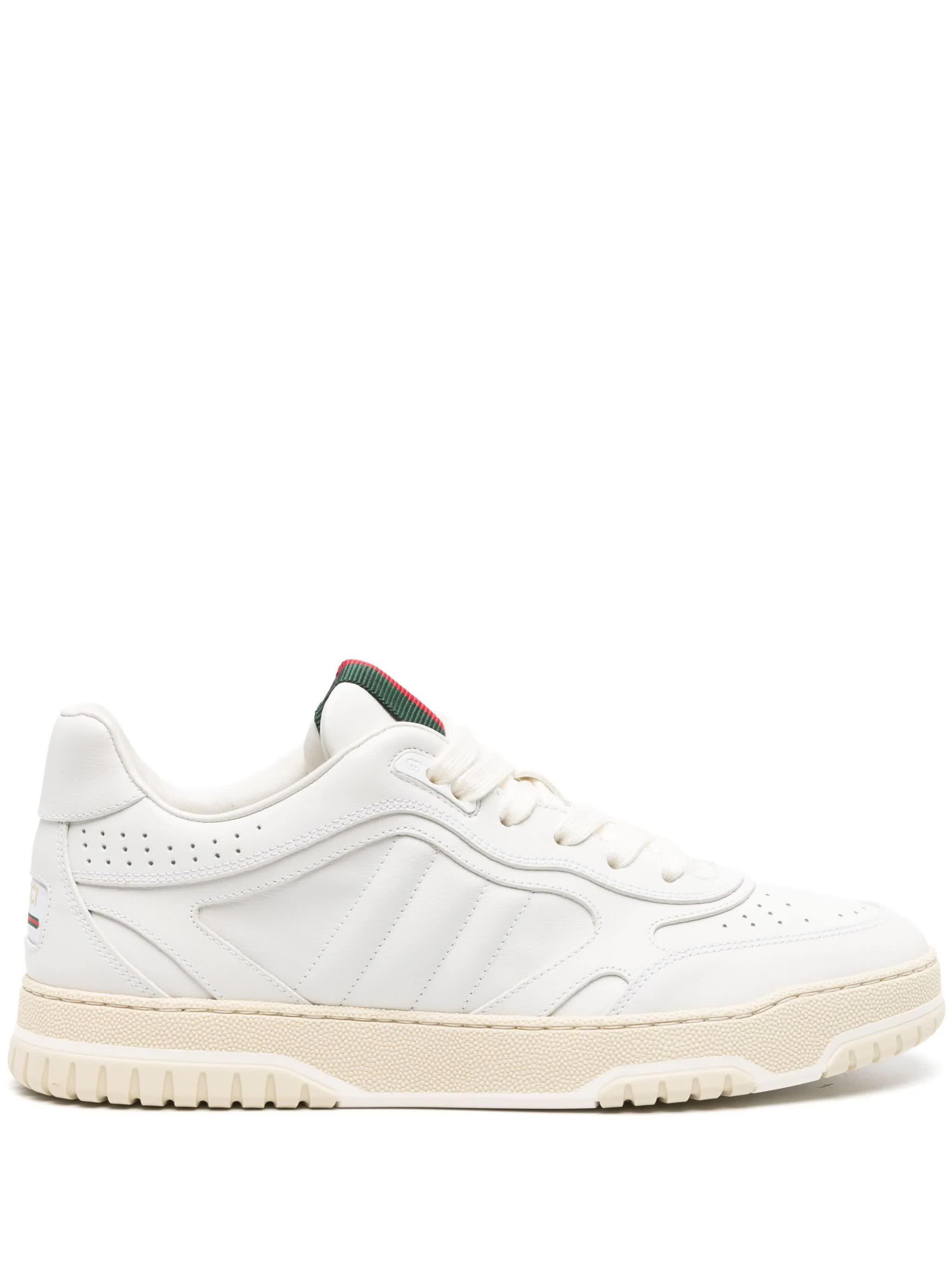 White Re-Web Iconic Web Leather Sneakers